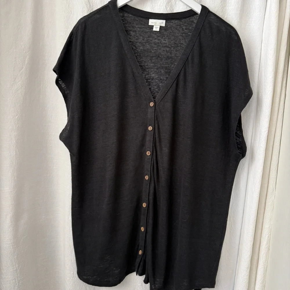 J.Jill 100% Linen Sweater Vest sz XL - Picture 1 of 6